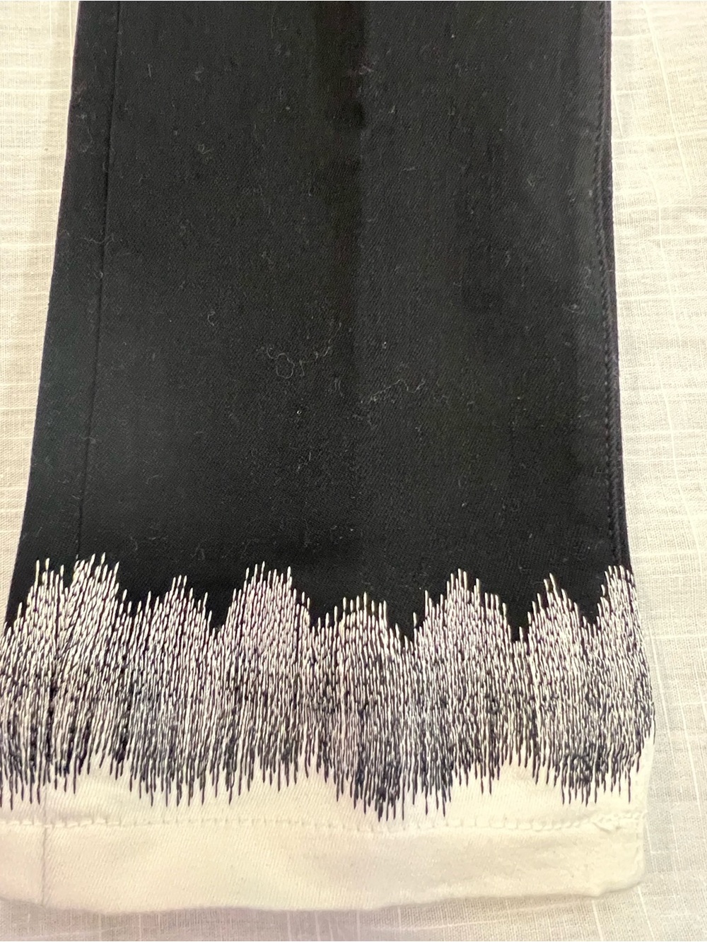 Women’s Black Jeans with Embroidered Hem - Picture 3 of 4